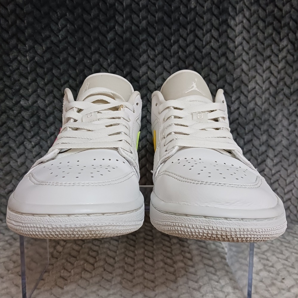 Air Jordan 1 Low White Multi Color Swoosh Men's Sneakers Shoes Size 8 - Picture 4 of 14